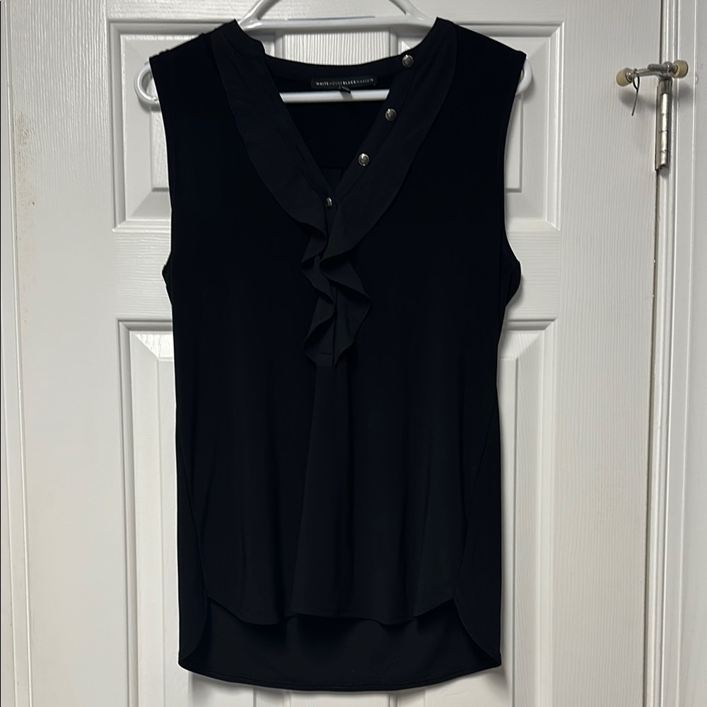 White House Black Market Black Sleeveless Top Medium
